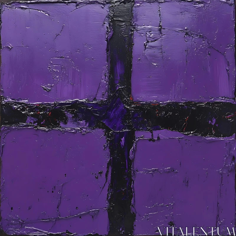 Geometric Purple Abstract Painting AI Image