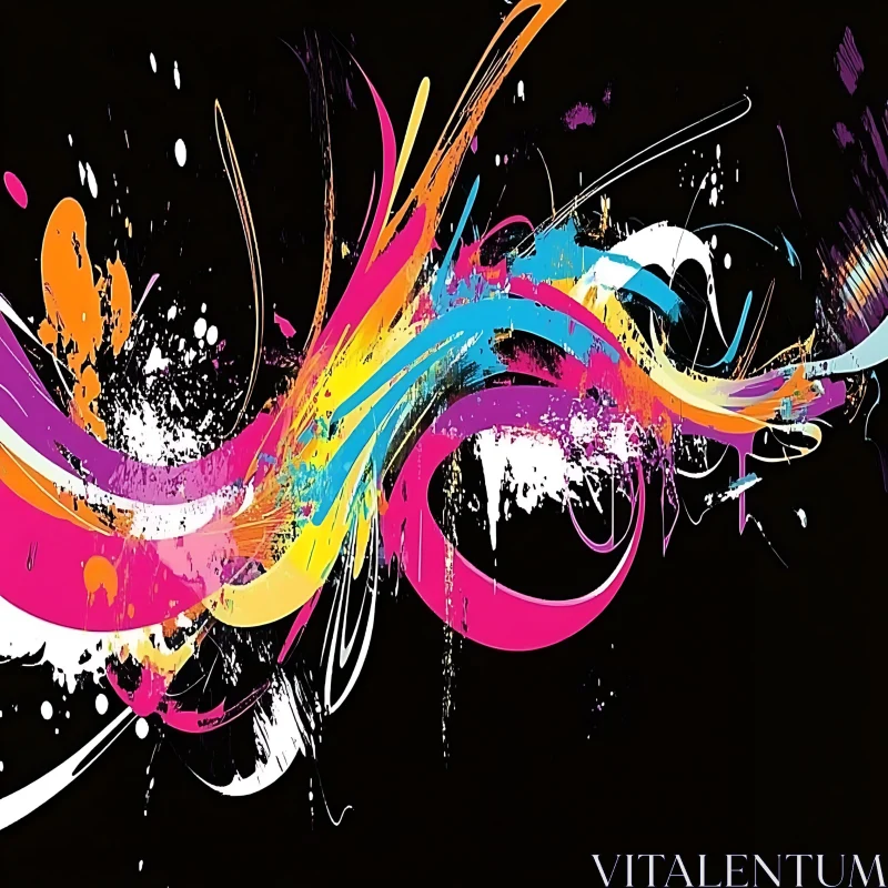 AI ART Energetic Abstract Design with Bold Colors