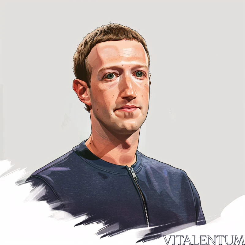 AI ART Mark Zuckerberg Tech Tycoon Portrait