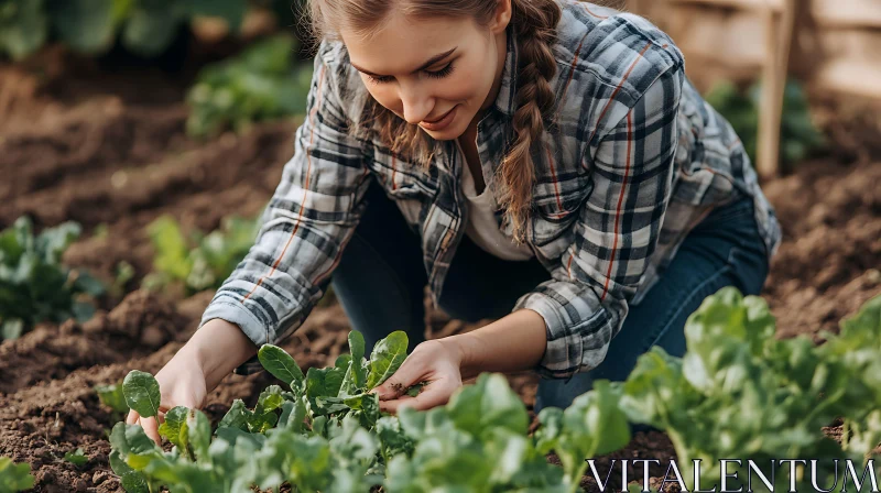 Tending the Earth: A Gardener's Touch AI Image