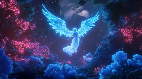 Ethereal Angel in Enchanted Woods