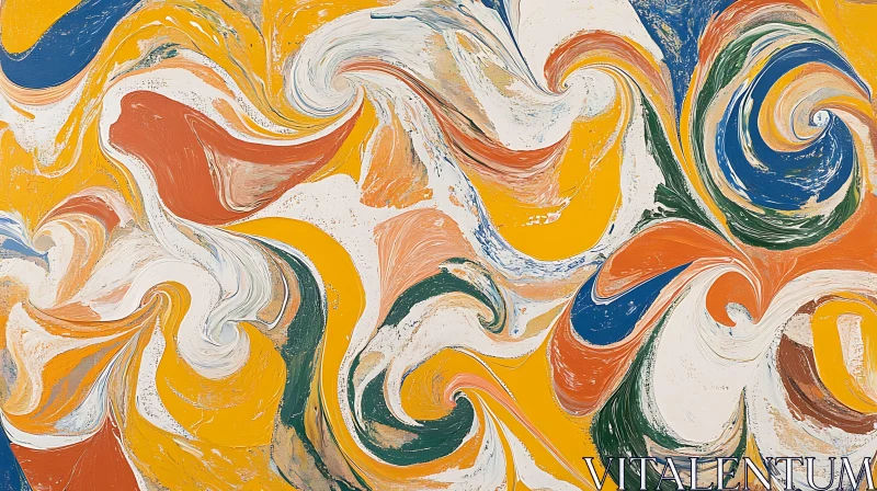 Vivid Swirling Patterns in Abstract Art AI Image