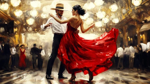 Passionate Dance in Grand Ballroom Art