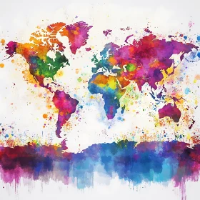 Abstract World Map Painting