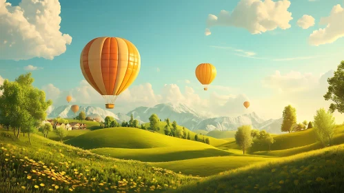 Balloons Over Green Hills