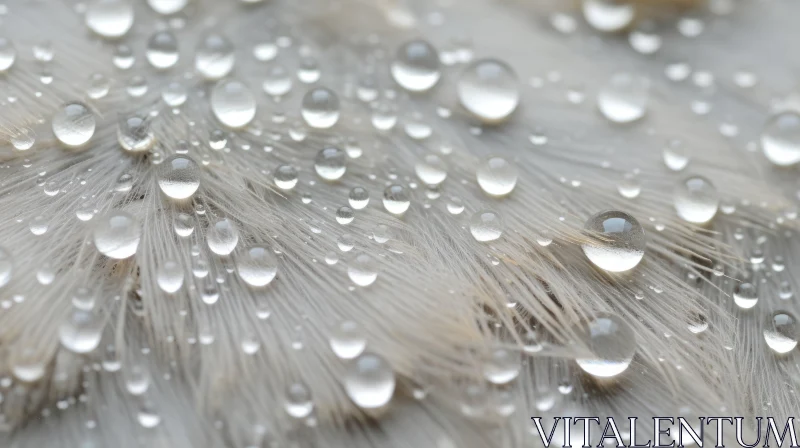 Lighthearted Feather and Water Drops - Nature-Inspired Imagery AI Image