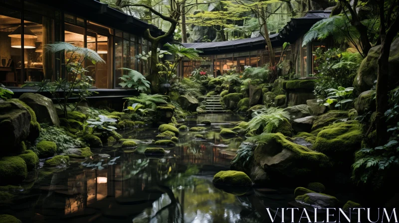 AI ART Mysterious Jungle: Mossy Rocks in a Courtyard | National Geographic Photo