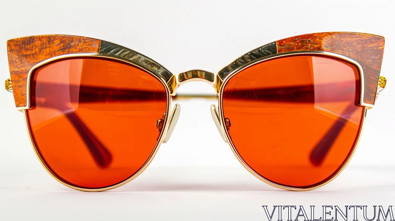 Stylish Vintage Sunglasses with Cat-Eye Shape | Orange Tint AI Image