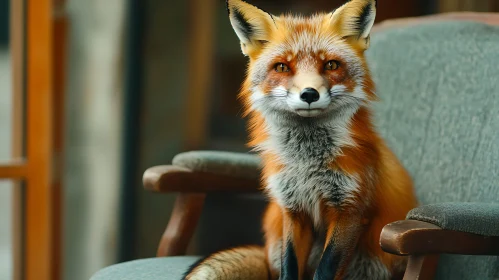Fox Sitting on Chair