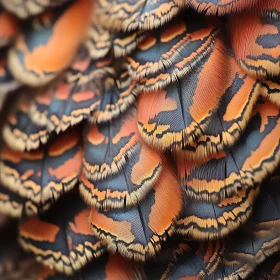 Detailed Bird Feather Pattern Close-Up