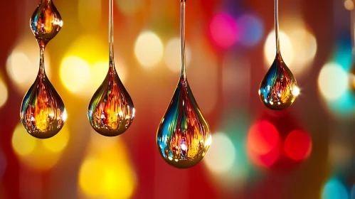 Colorful Reflections in Glass Droplets