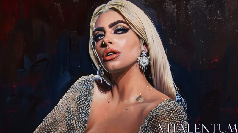 AI ART Fashionable Lady Gaga in Stunning Portrait