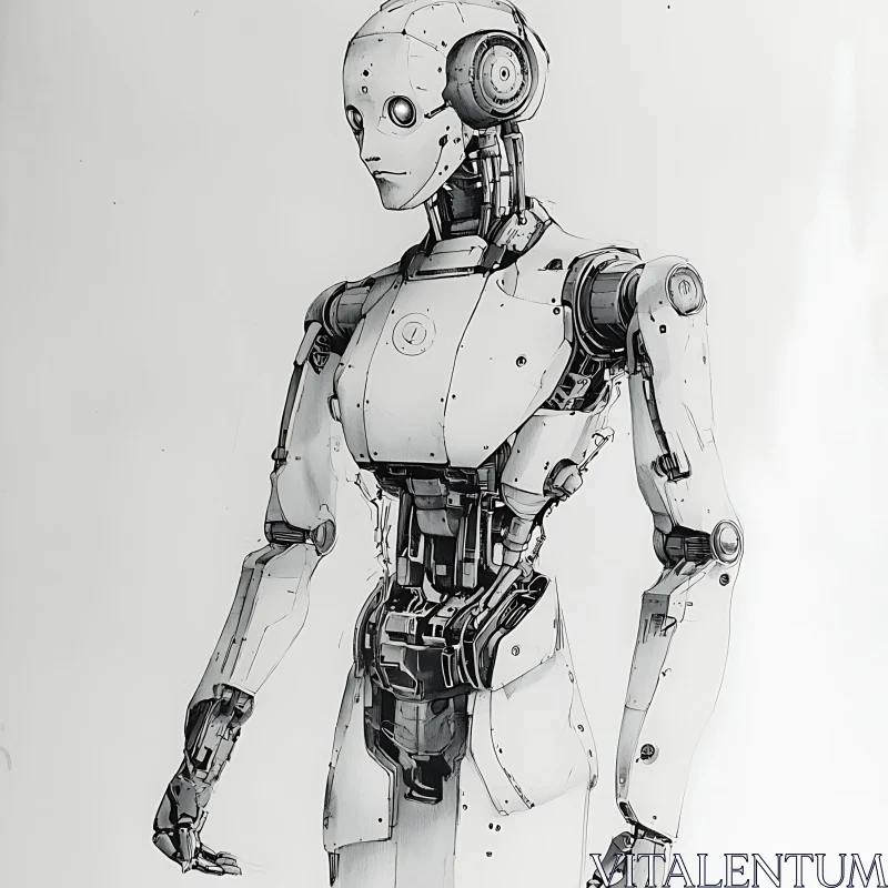 Detailed Humanoid Robot Design AI Image