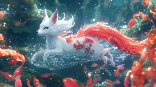 Mystical Fox in Aquatic Realm