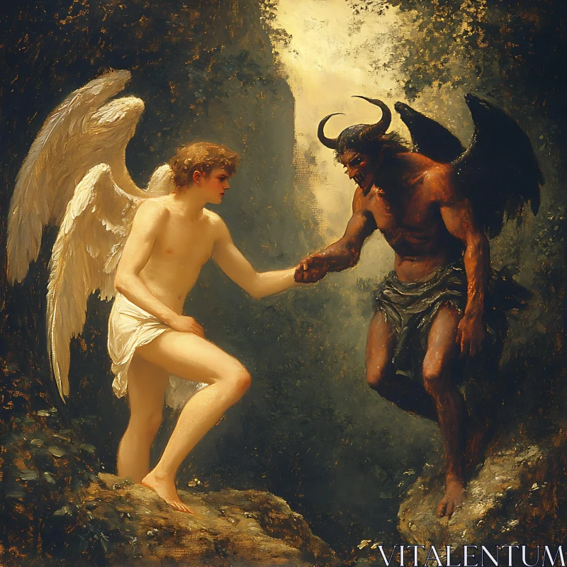 AI ART Allegorical Pact Between Good and Evil