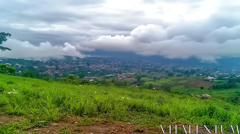 AI ART Lush Landscape with Overcast Sky