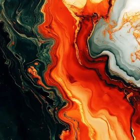 Fluid Curves in Orange and Green