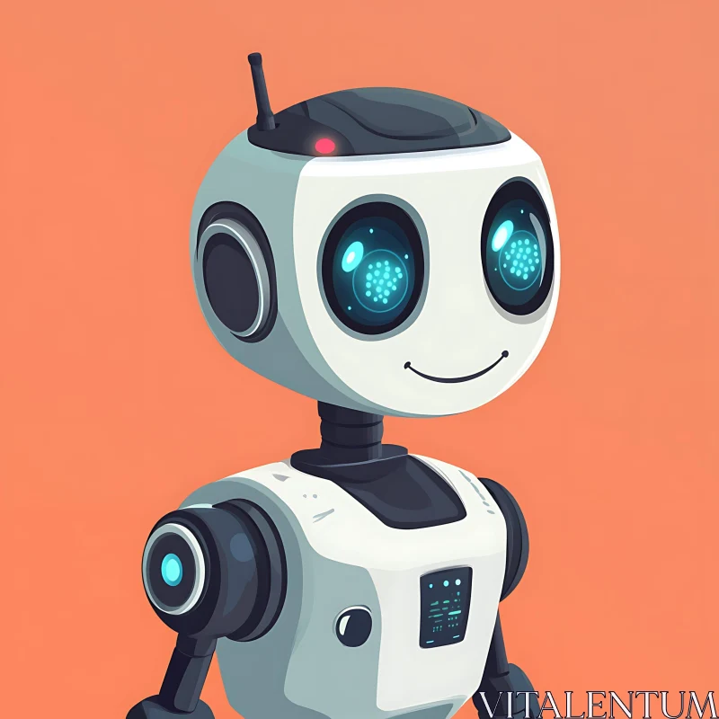 Smiling Robot AI Machine Illustration AI Image