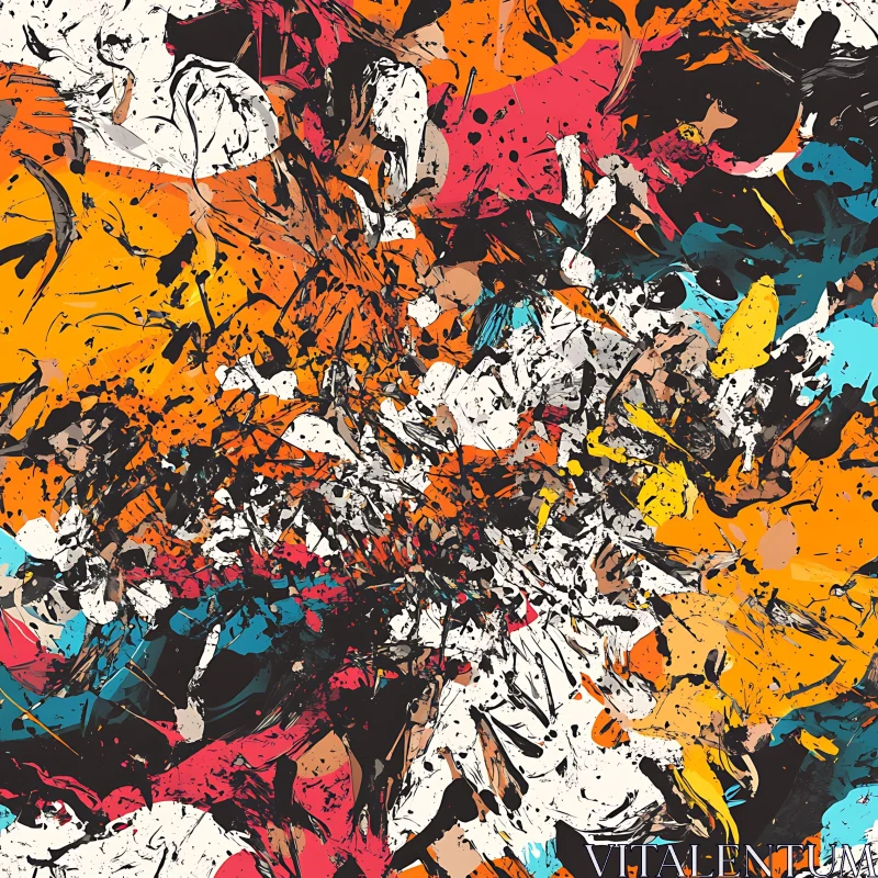 Energetic Abstract Art With Dynamic Splashes AI Image