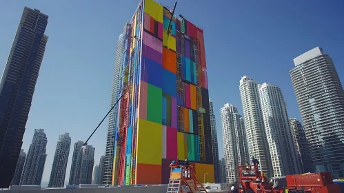 Urban Architecture with Colorful Building