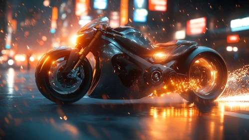 Night Ride: Futuristic Motorcycle Art