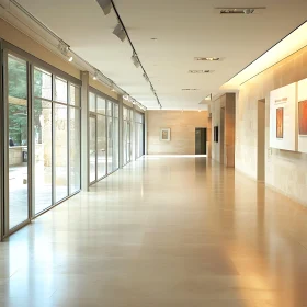 Bright Museum Hallway Interior View