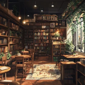 Cozy Library Ambiance with Reading Nook