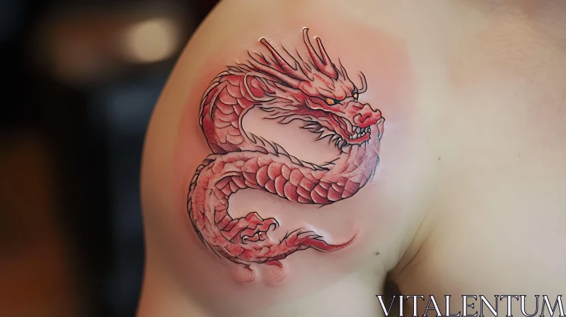 Intricate Dragon Shoulder Tattoo AI Image