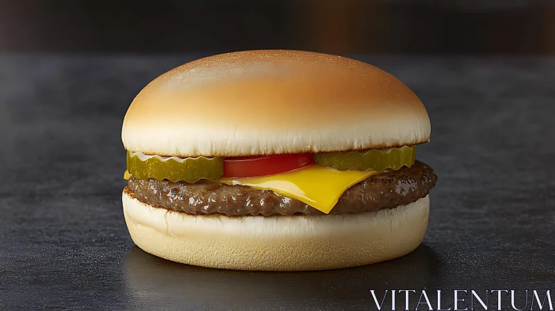 Delicious Beef Cheeseburger AI Image