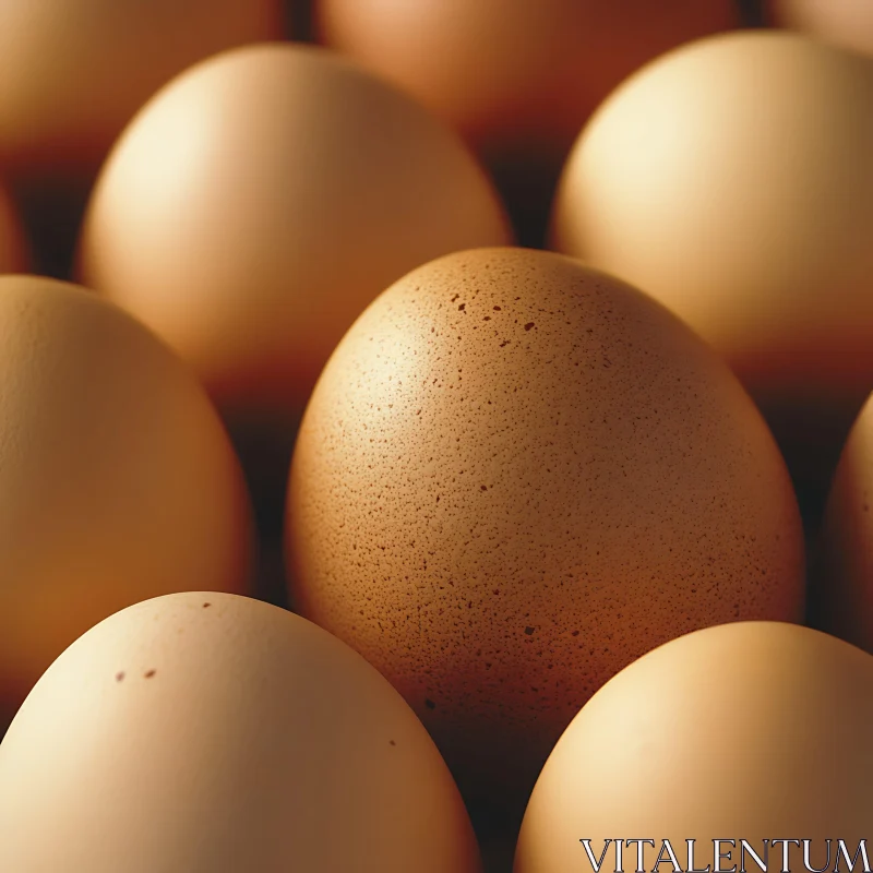 Brown Eggs in Close-Up View AI Image