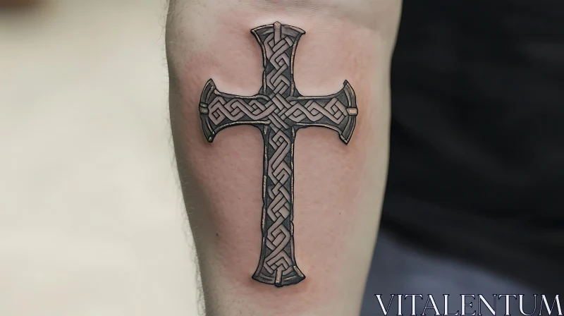 Celtic Knotwork Cross Tattoo AI Image