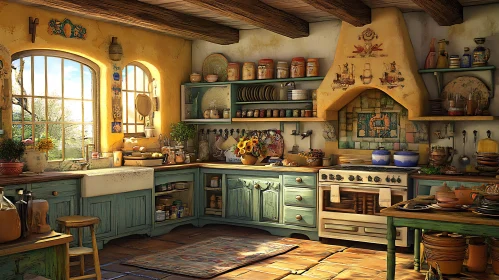 Vintage Style Kitchen Interior