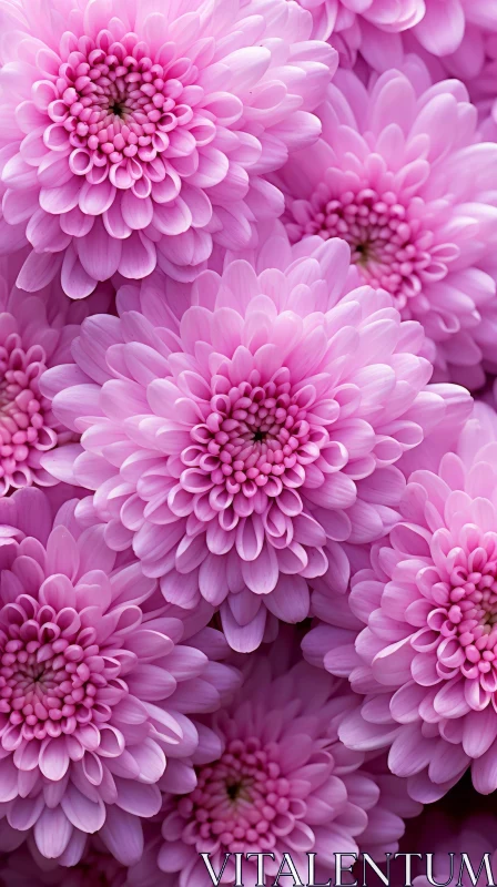 Close-up of Pink Flowers: Monochromatic Harmony in Nature AI Image