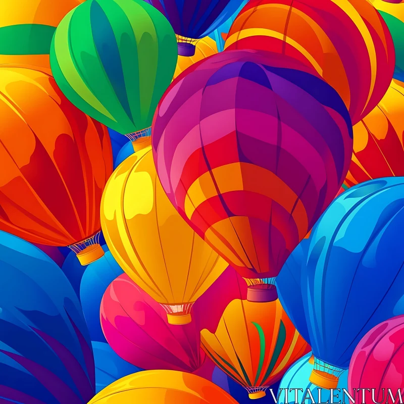 Festive Balloons in a Kaleidoscope of Colors AI Image