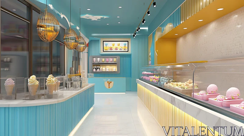 Sweet Escape: Ice Cream Parlor Design AI Image