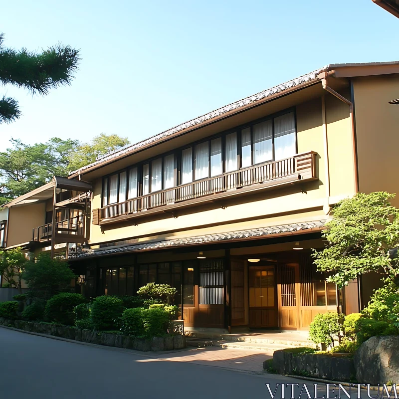 Exterior of Japanese Building AI Image