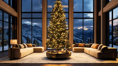 Winter Holiday Home Interior Scene