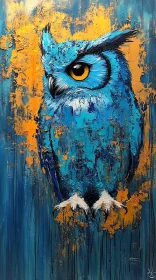 Vivid Blue Owl Art