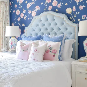 Pastel Floral Bedroom Interior Design