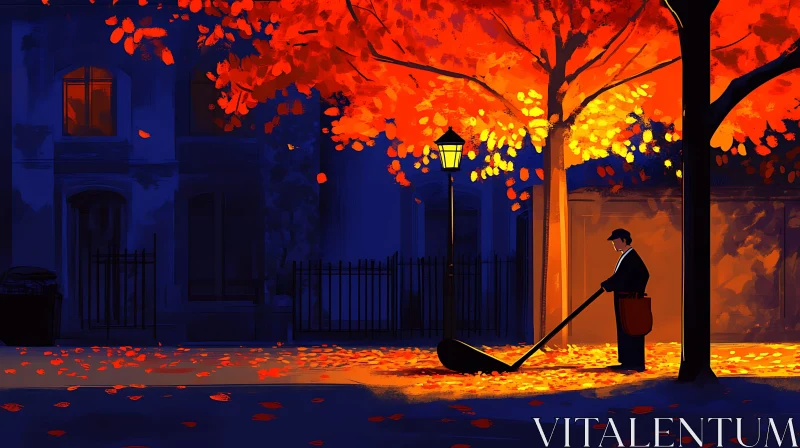 Sweeping Autumn: An Urban Impression AI Image