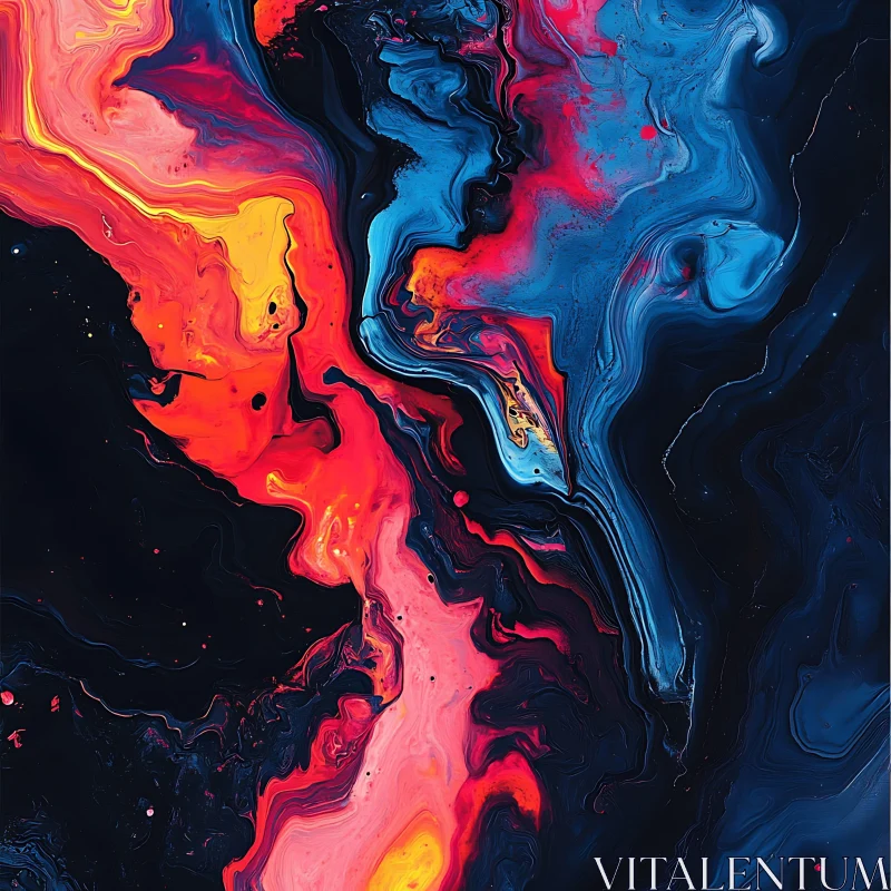 Colorful Fluid Abstract Art with Swirling Patterns AI Image