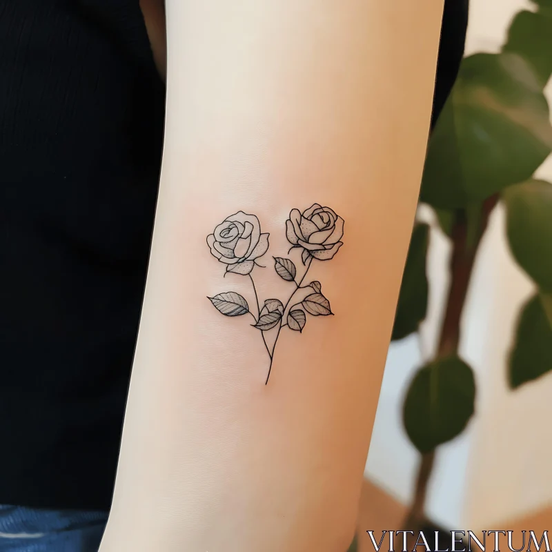 Minimalist Floral Tattoo Design AI Image