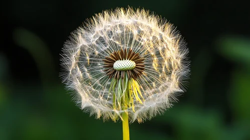 Detailed View of a Dandelion Seed Head