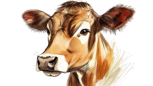 Pastoral Cow Illustration