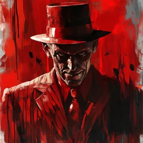 Sinister Man in Red Hat Artwork