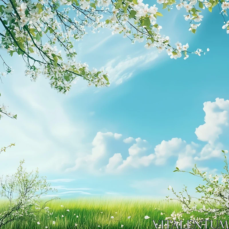 AI ART Idyllic Spring Meadow Landscape