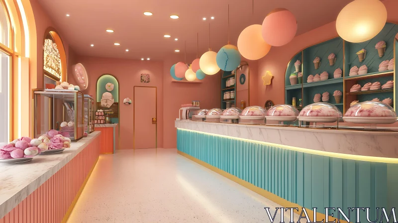 AI ART Pastel Colored Dessert Shop