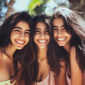 Three Friends Smiling Together