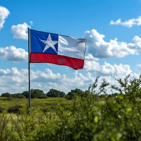 Lone Star Flag Under Blue Sky