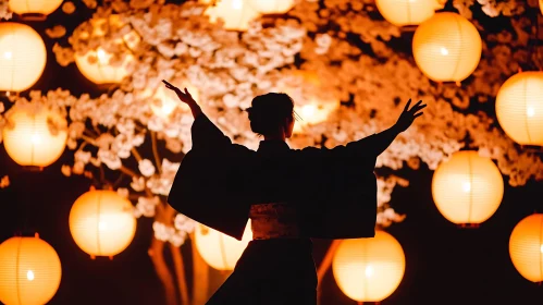 Japanese Lanterns and Silhouette